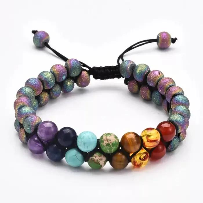 Bracelet Chakra cristaux de guérison Yoga pierre perles Bracelets méditation Relax anxiété
