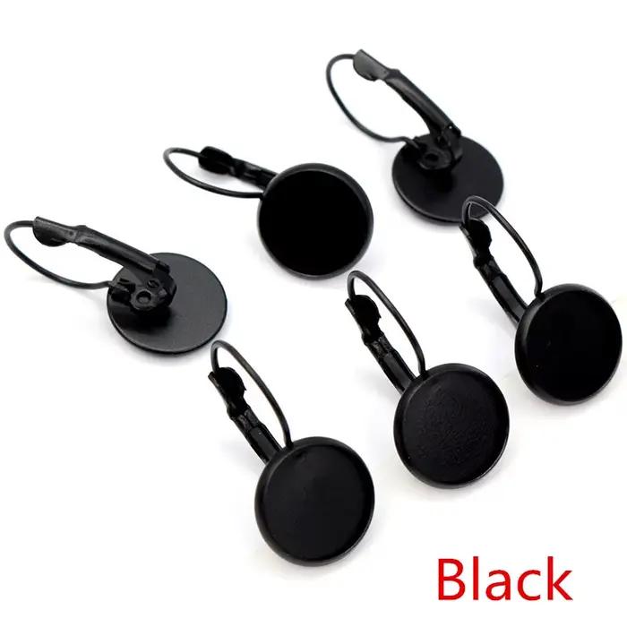 12mm 10 pcs/Lot 13 Populaire Couleurs Plaqué Français Levier Retour Boucles D'oreilles Blanc/Base, f