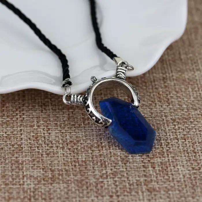 Collier pendentif en cristal rouge pour hommes et femmes