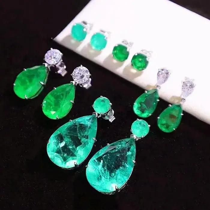 ZOCA – boucles d'oreilles en tourmaline Paraiba émeraude