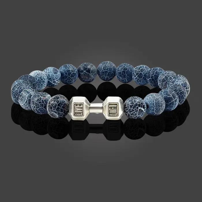 Bracelet en pierre volcanique naturelle pour hommes et femmes