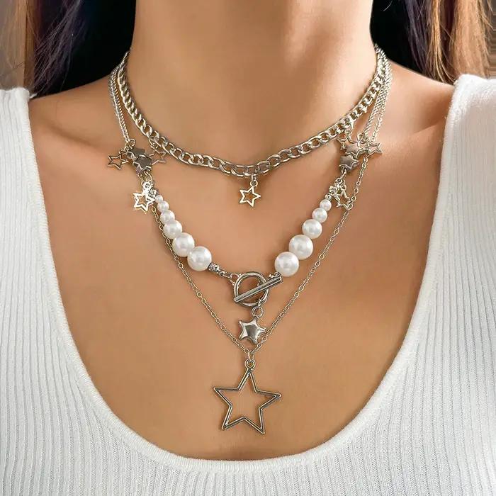IngeSight.Z-Collier pendentif étoile Y2K pour femme