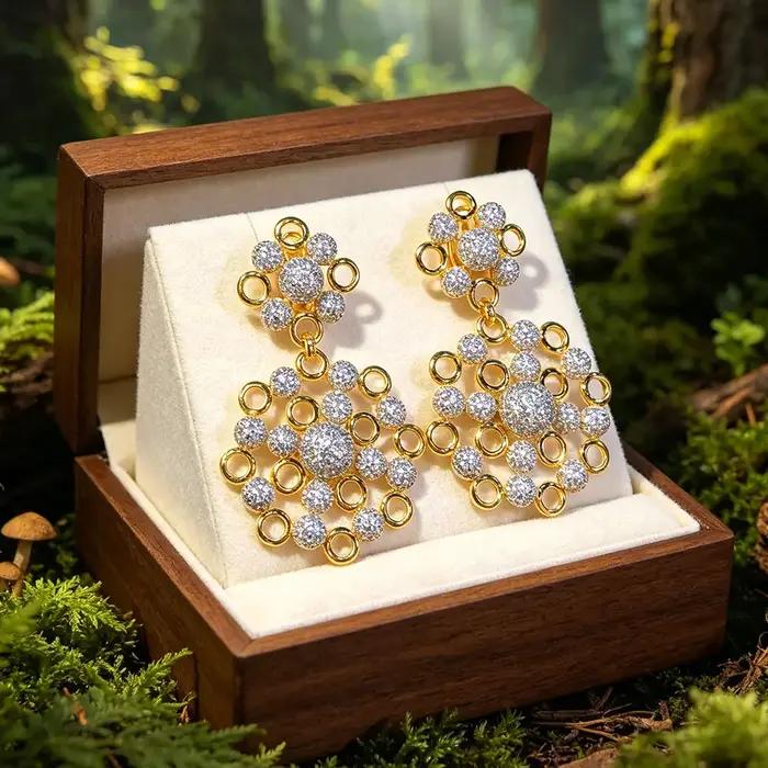 Boucles d'oreilles GODKI en zircone cubique dorées pour femmes, bijoux de mariage et occasions spéciales