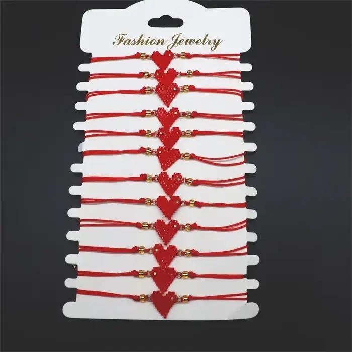 Bracelet en verre rouge cœur forme squelette femme ethnique bijou cadeau pour filles occasions spéciales
