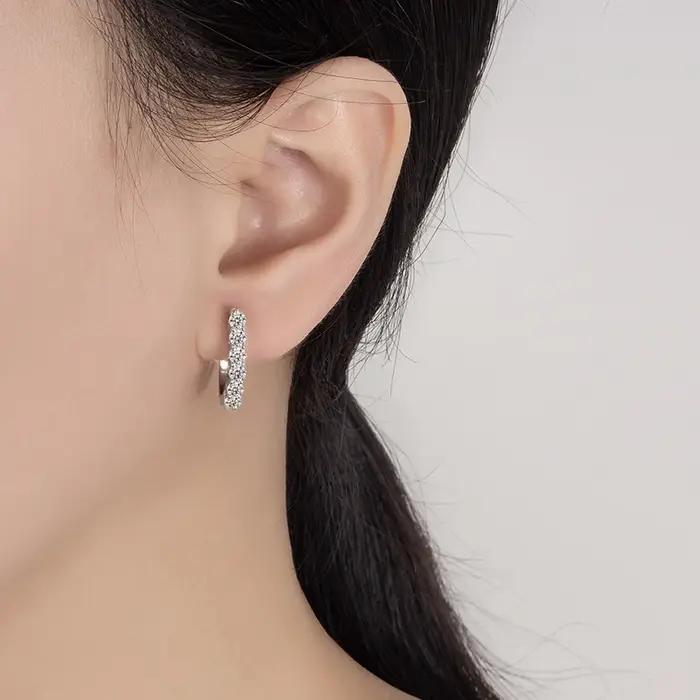 Boucles d'Oreilles en Moissanite S925 pour Femme
