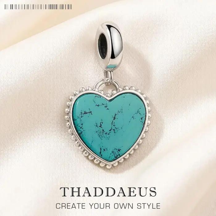 Pendentif à breloque éternelle cœur bleu pour femmes
