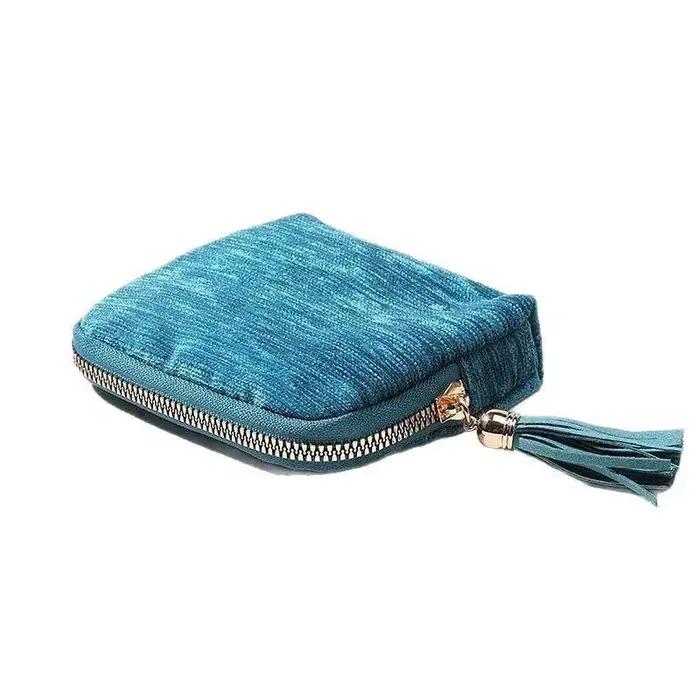 Pochette à bijoux en velours doux, plusieurs compartiments intérieurs, fermeture éclair à pompon lisse, organisateur portable pour femmes, voyages d'affaires