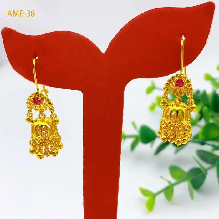 Boucles d oreilles bohèmes cloche pampilles en or 24k pour femmes élégantes occasions spéciales style italien