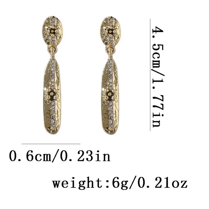 Nouvelles Boucles d'Oreilles Géométriques en Métal ZAA 2026 avec Strass Brillants pour Femme
