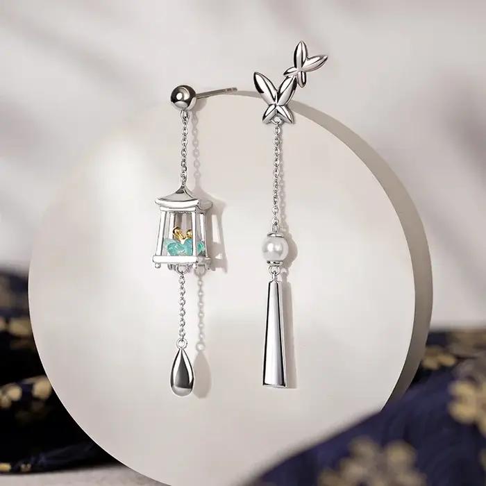 Thaya-Boucles d'Oreilles en Clip Vert pour Femme