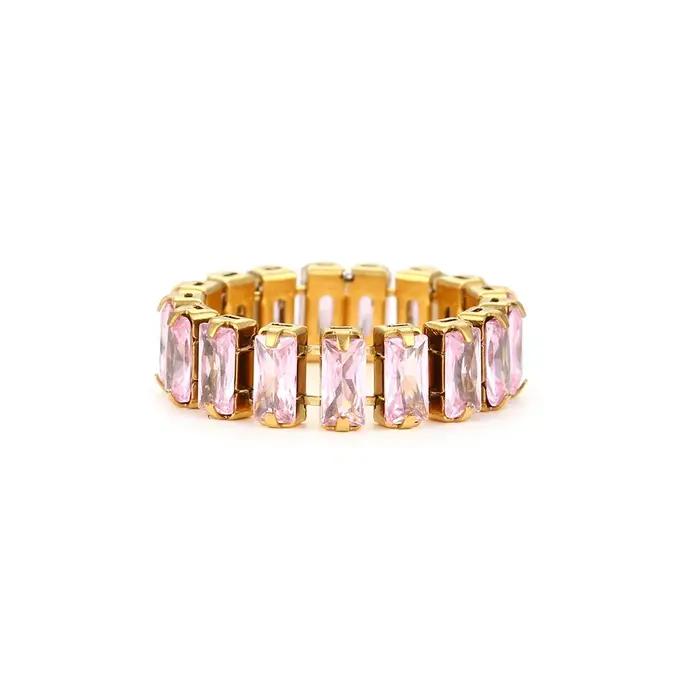 Bague Rectangulaire en Acier Inoxydable pour Femme