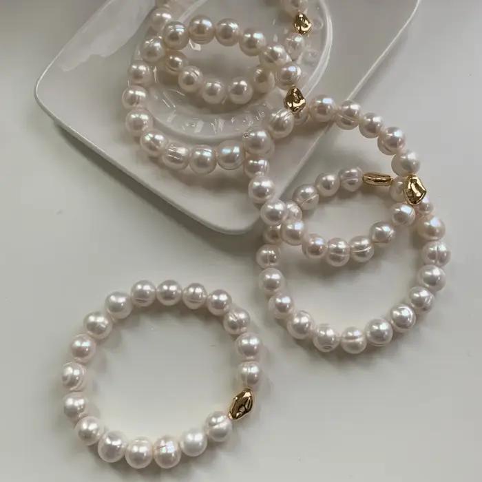 Bracelet de perles d'eau douce naturelles pour femme