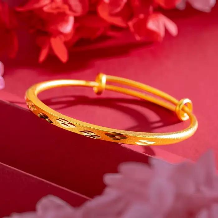 Bracelet en or 18 carats ethnique pour femmes occasion spéciale cadeau fête de mariage anniversaire soirée festive