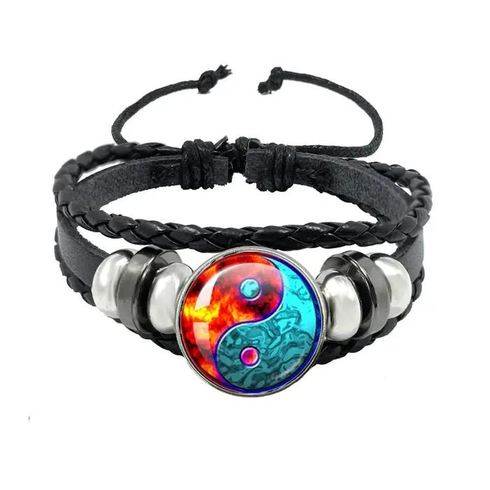 Yin Composer-Bracelet à Breloques Noir et Blanc pour Homme et Femme