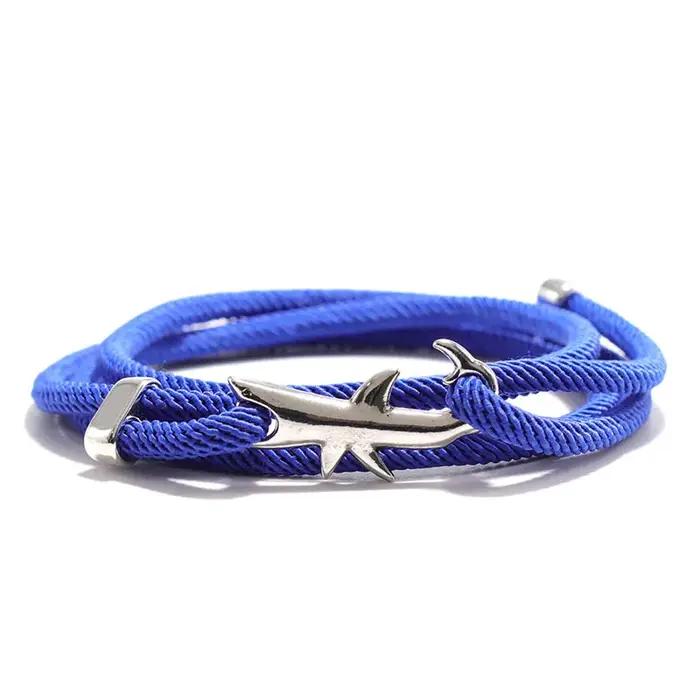 Bracelet en fil d'animal requin marin unisexe multicouche empilable réglable