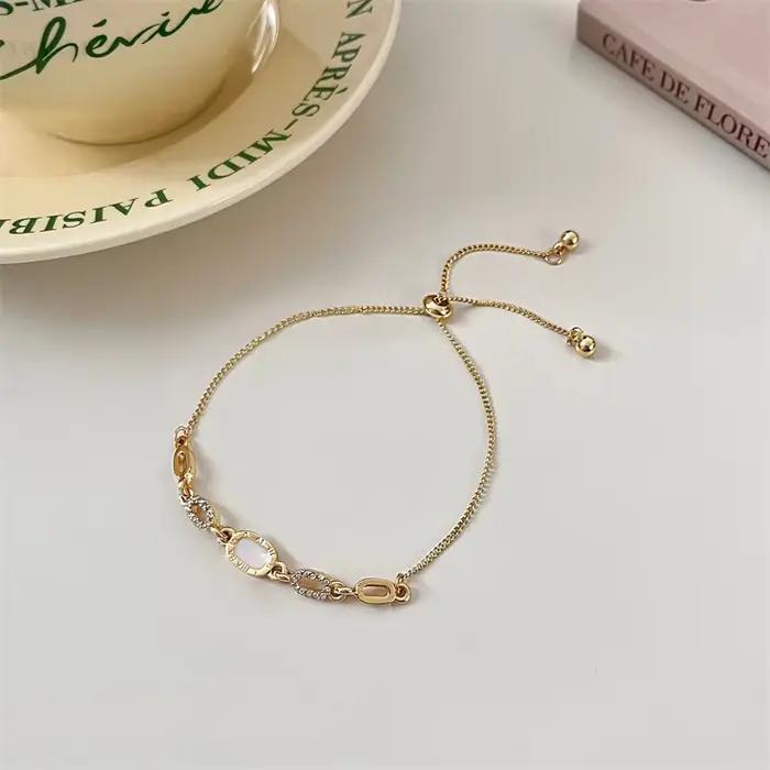 Bracelet géométrique de luxe en Zircon plaqué or pour femmes