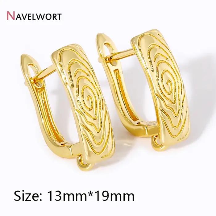 Crochets de boucle d'oreille en laiton plaqué or 18 carats