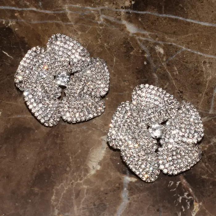 Boucles d'Oreilles en Strass Brillants pour Femme