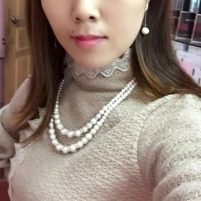 Collier perles ras du cou pour femmes filles adolescentes, 55KA