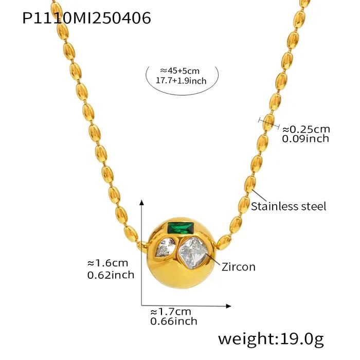 Collier chaîne en Zircon coloré pour femmes, grande roue, ras du cou, pendentif rond, plaqué or 18 c