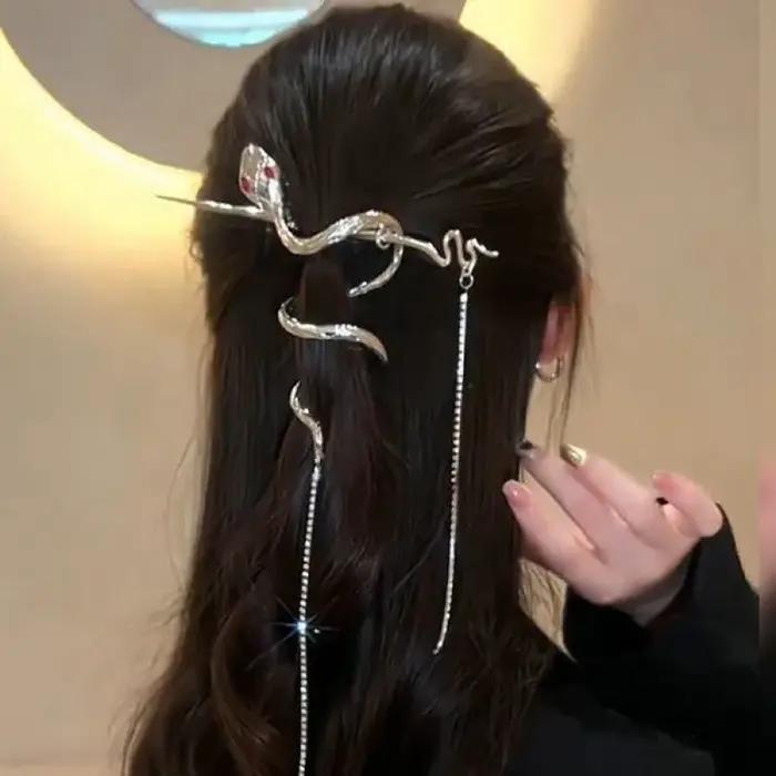 Épingle à cheveux à pampilles serpent enchevêtrée