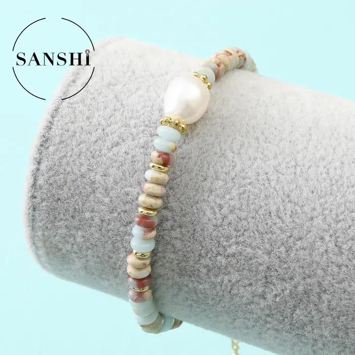 Bracelet de perles serpentines naturelles de Style station bohème pour femmes