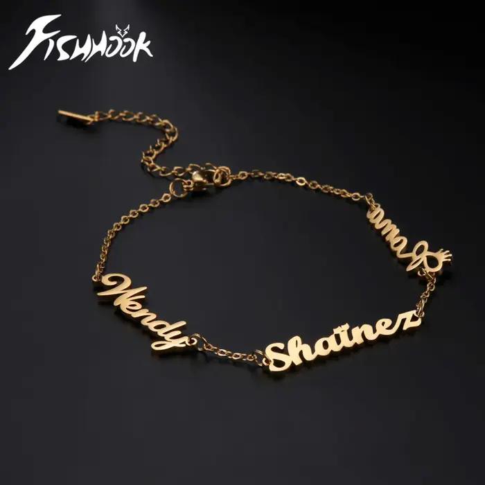 Bracelet personnalisé familial en acier inoxydable avec nom pour femmes hommes couple amie sœur mère père occasions spéciales cadeaux personnalisés