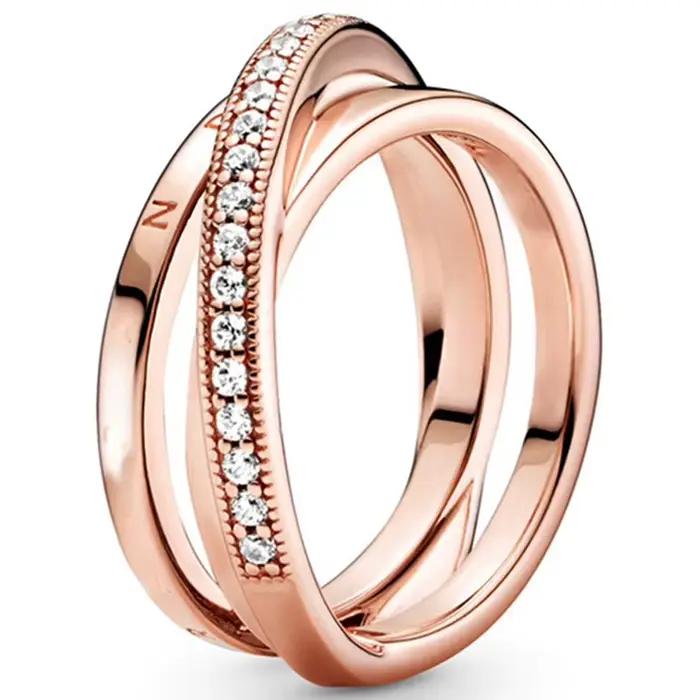 Bague minimaliste de luxe en argent sterling S925