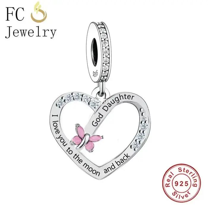 FC Jewelry – Bracelet à breloques Original en argent 925, petite-fille, je t'aime à la lune et au do
