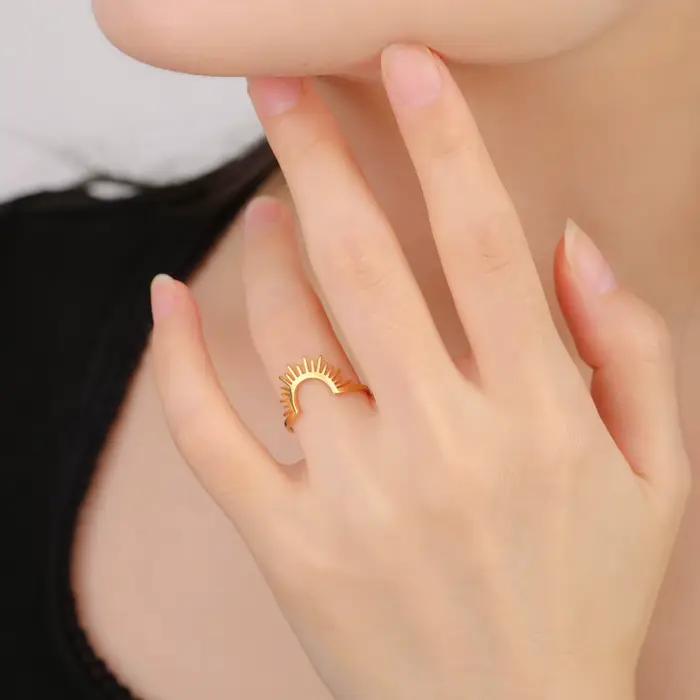 Skyrim – bague solaire demi-cercle pour femmes