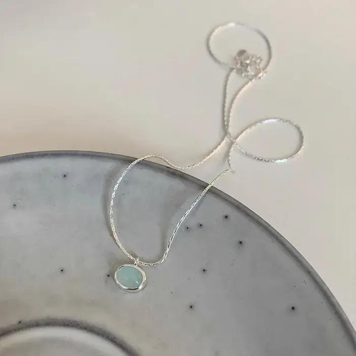 XIYANIKE été menthe cristal pendentif collier pour femmes fille mode coréenne nouveaux bijoux dame cadeau fête de mariage collier femme