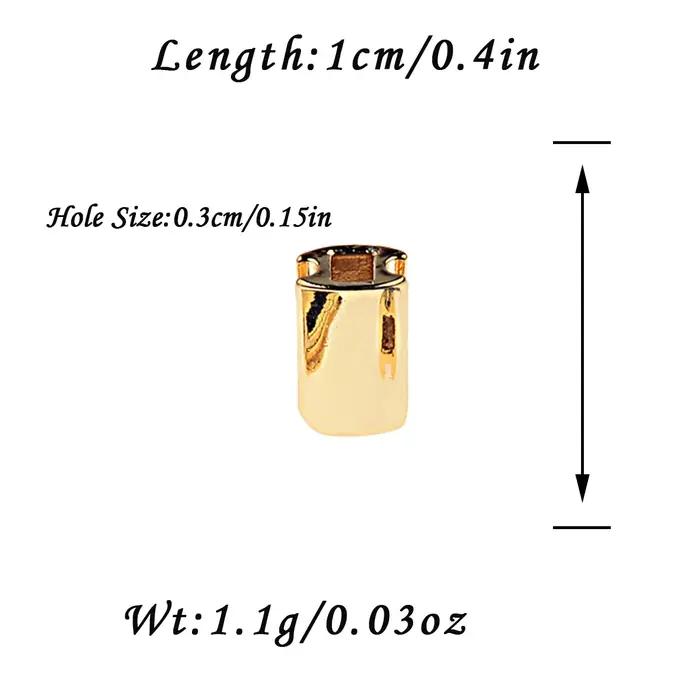 Perles rectangulaires en acier inoxydable pour bracelet à fermeture à nœud coulissant réglable
