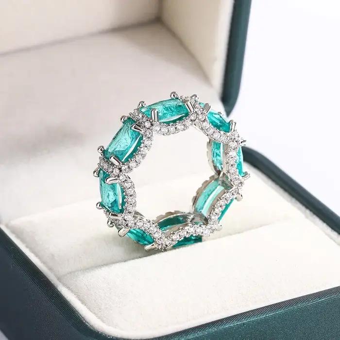 Bague de Cocktail en Argent Sterling 925 avec Pierres de Zirconium pour Femmes Occasions Spéciales