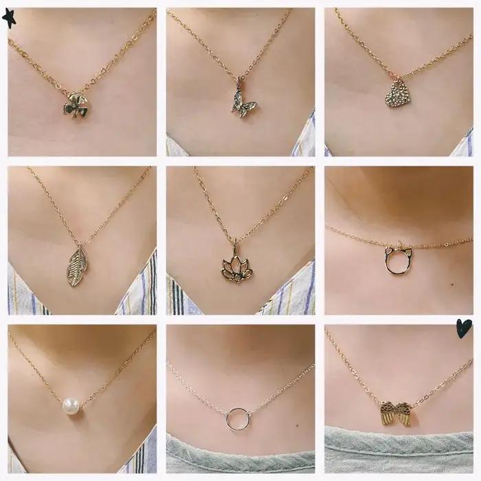 Colliers avec pendentif ailes d'ange céleste en alliage couleur argent et or pour femmes et filles