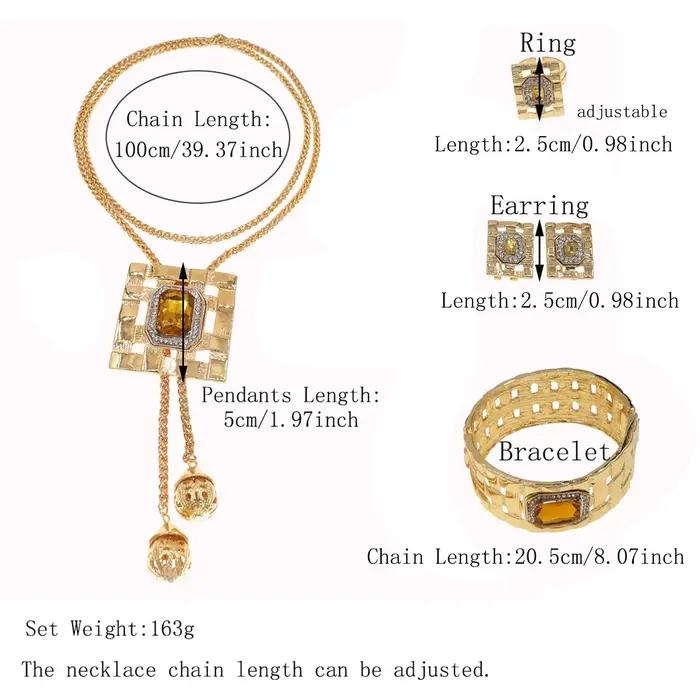 Ensembles de bijoux de pierres précieuses artificielles pour femmes