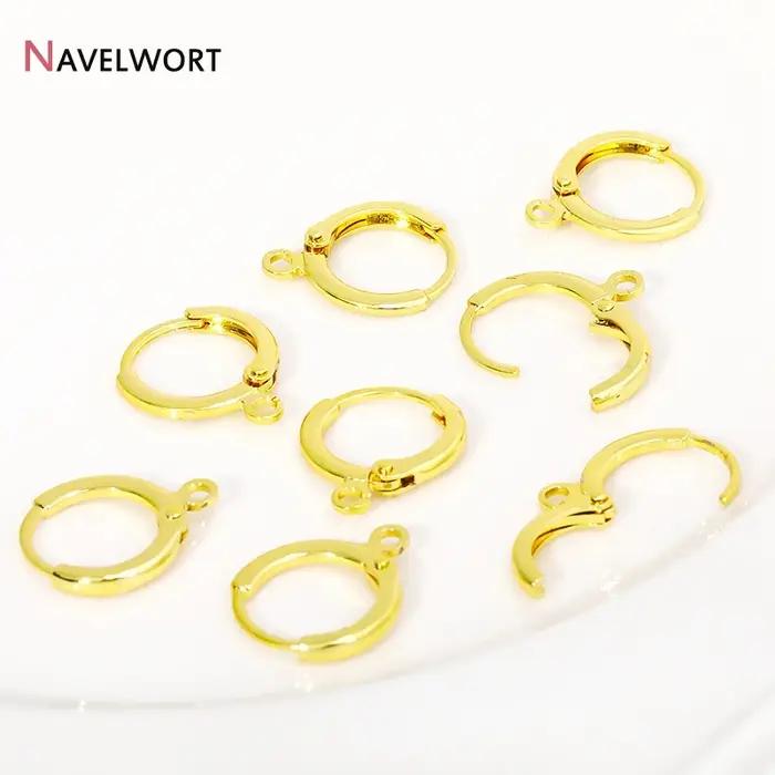 Crochet de boucle d'oreille français rond plaqué or 14K/18K