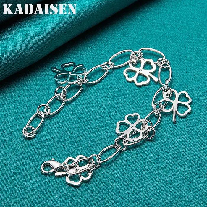 Bracelet trèfle en argent sterling 925 bijou de charme pour femmes occasions spéciales mariage fête