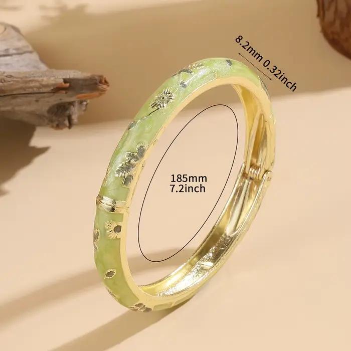 Jardme 4 pièces ensemble Bracelet pour femmes Vintage petite fleur cloisonné émail bracelets élégant Style ethnique