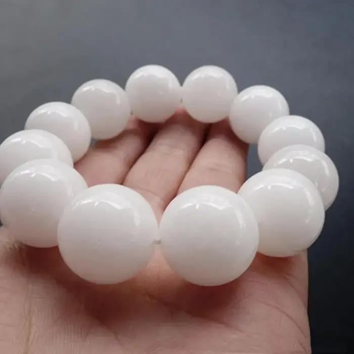 Bracelet en Jade blanc naturel pour hommes et femmes