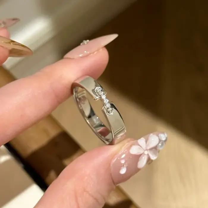 ANENJERY – bague en Zircon incrusté de géométrie couleur argent pour femmes et hommes