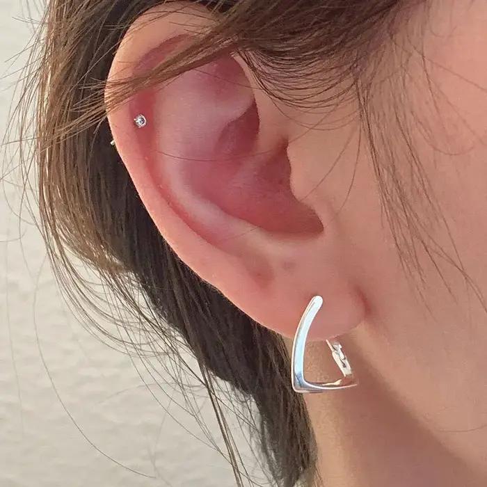 Boucles d'oreilles géométriques en argent Sterling 925 pour femmes