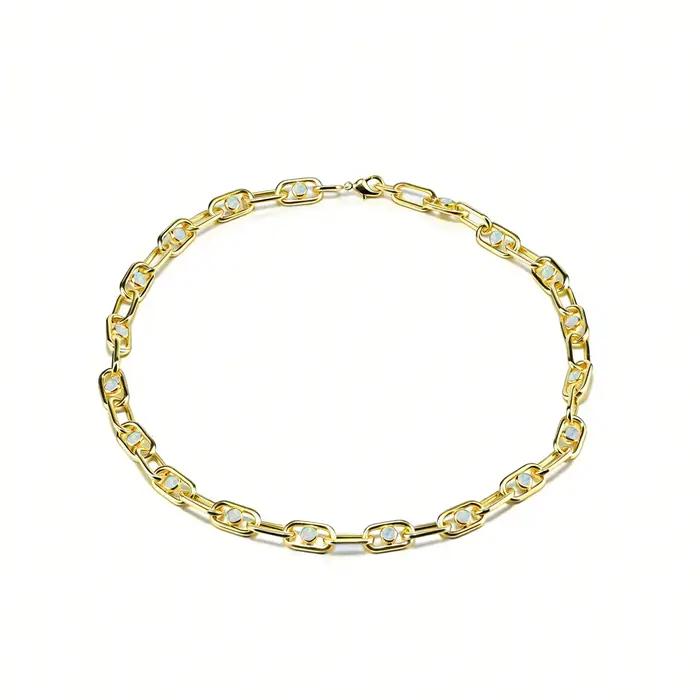 Collier en opale éblouissante, pierre de naissance d'octobre, pour femme, cadeau élégant pour un ann