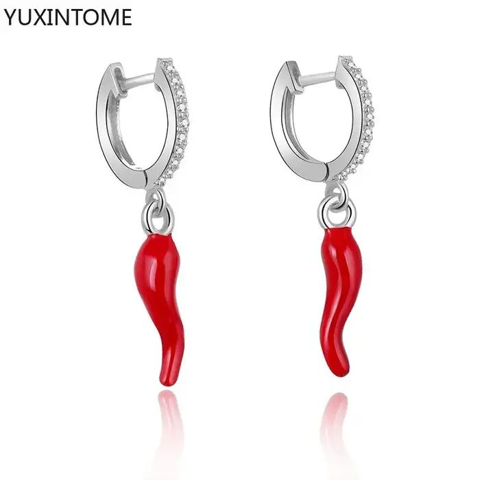 Petites boucles d'oreilles en forme de Chili pour femmes et filles, en argent Sterling 925, avec bou