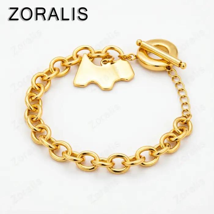 Bracelets avec pendentif chien en or 18 carats pour femmes et hommes