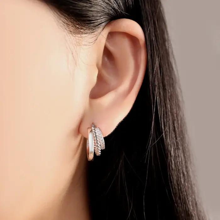Boucles d'oreilles à pampilles de lune et de soleil en forme d'étoile en argent sterling 925