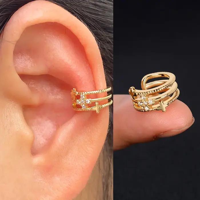 Boucles d'oreilles à Clip en Zircon pour femmes