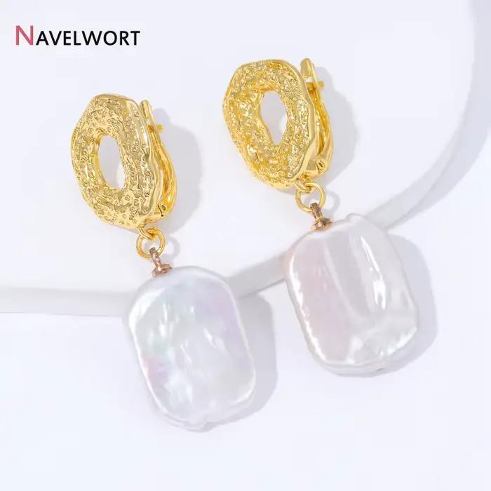 Crochets de boucles d'oreilles ovales plaqués or 18 carats en laiton, fermoirs creux hypoallergéniques, matériaux de fabrication de bijoux DIY