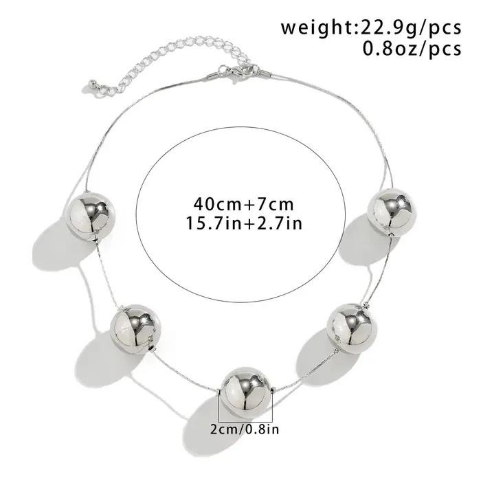Collier ras du cou créatif en acrylique perles de grande boule pour femmes style Punk Goth chaîne de cuivre occasionnelle party accessoris gothique