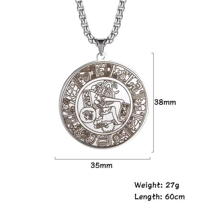 EUEAVAN Collier Pendentif Cercle Maya