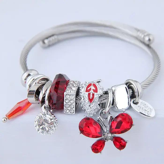Bracelets à breloques pour adolescentes, exquis, mignon, dessin animé, Bracelet d'amitié, en acier i